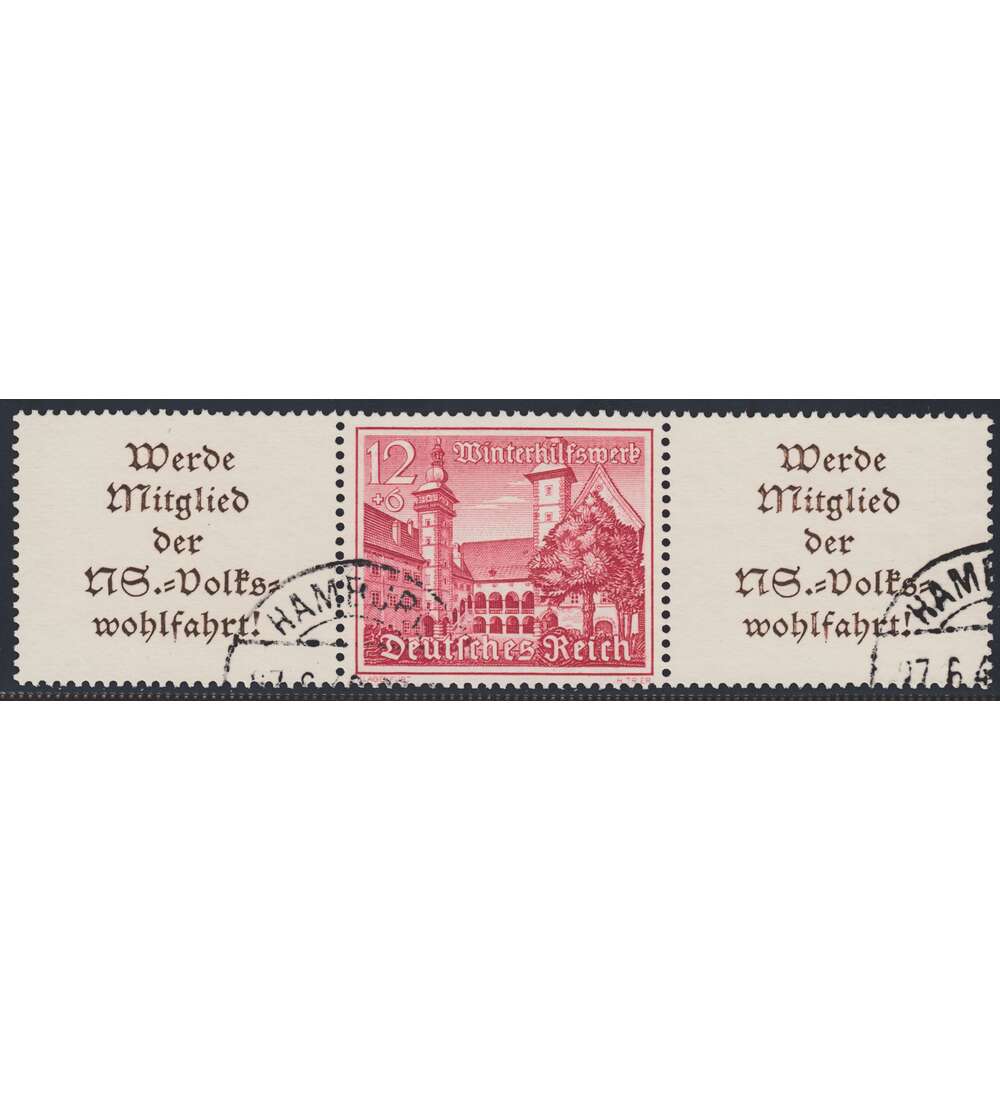 Deutsches Reich Zusammendruck W141 gestempelt Winterhilfe 1939 (A11.4+12+A11.4)