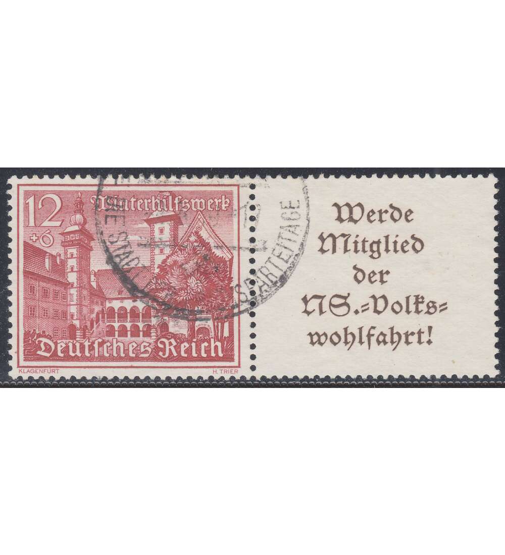 Deutsches Reich Zusammendruck W142 gestempelt Winterhilfe 1939 (12+A11.4)