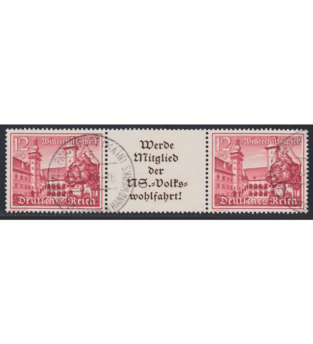 Deutsches Reich Zusammendruck W143 gestempelt Winterhilfe 1939 (12+A11.4+12)