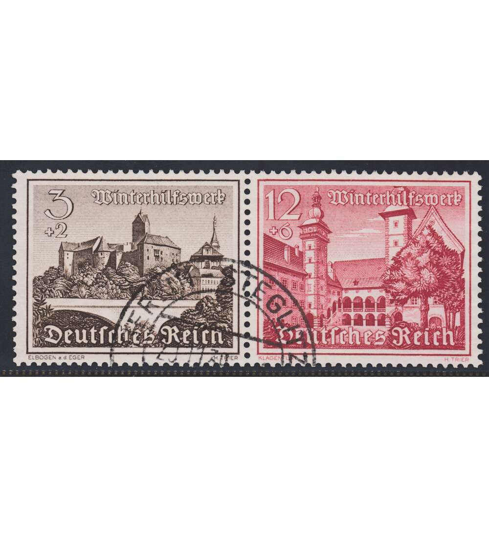 Deutsches Reich Zusammendruck W144 gestempelt Winterhilfe 1939 (3+12)