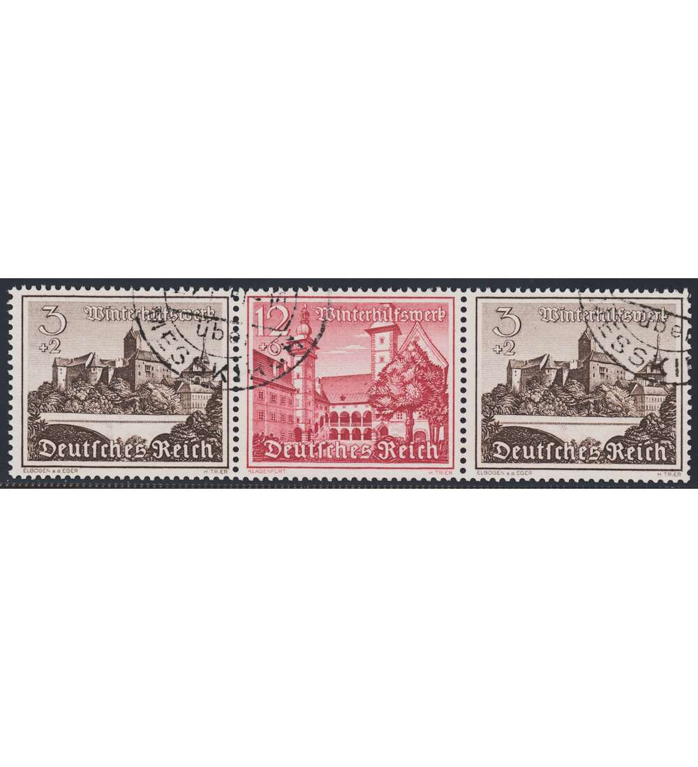Deutsches Reich Zusammendruck W145 gestempelt Winterhilfe 1939 (3+12+3)