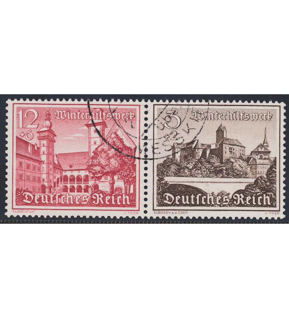 Deutsches Reich Zusammendruck W146 gestempelt Winterhilfe 1939 (12+3)