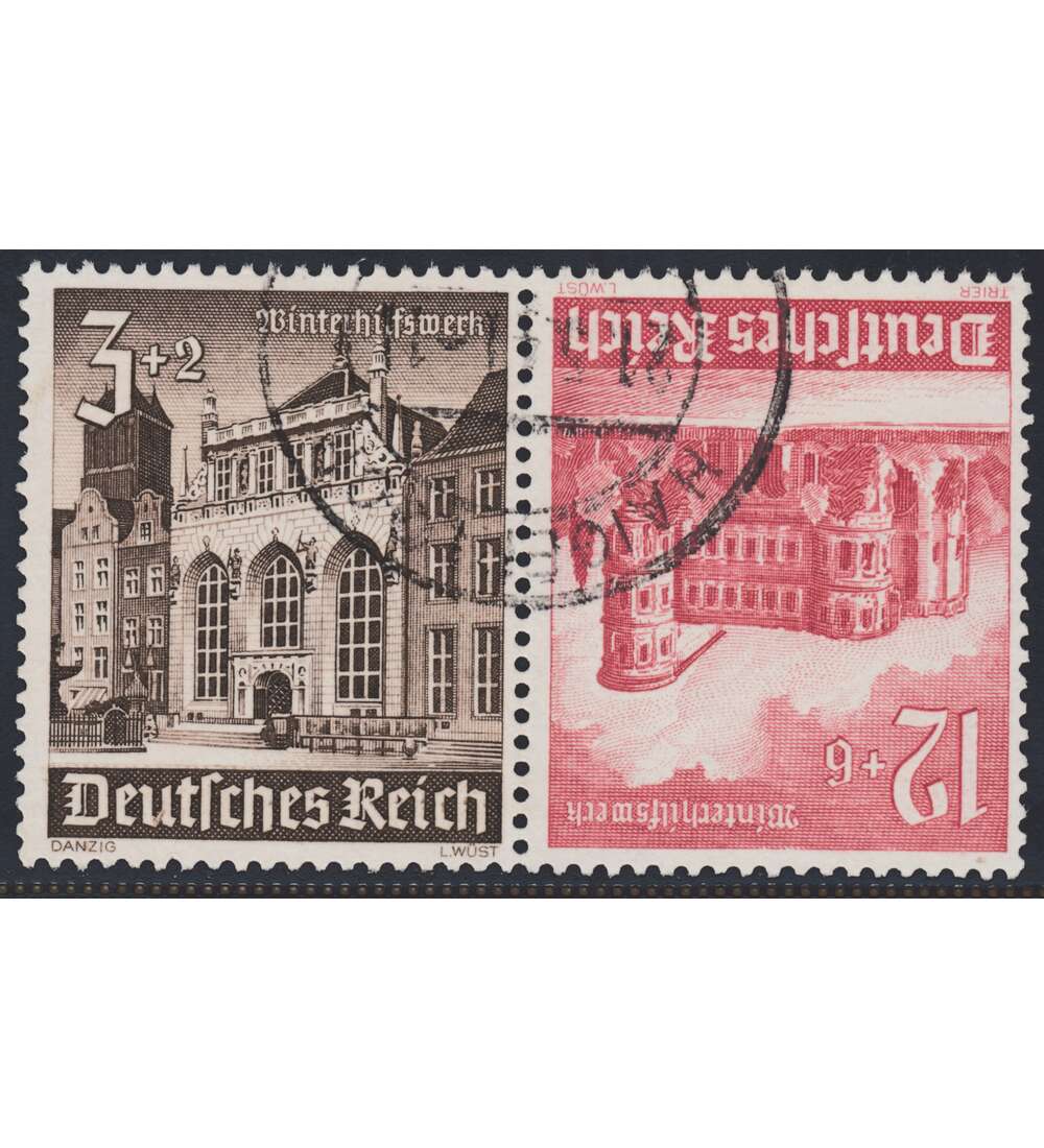 Deutsches Reich Zusammendruck K37 gestempelt Winterhilfe 1940 (3+12)
