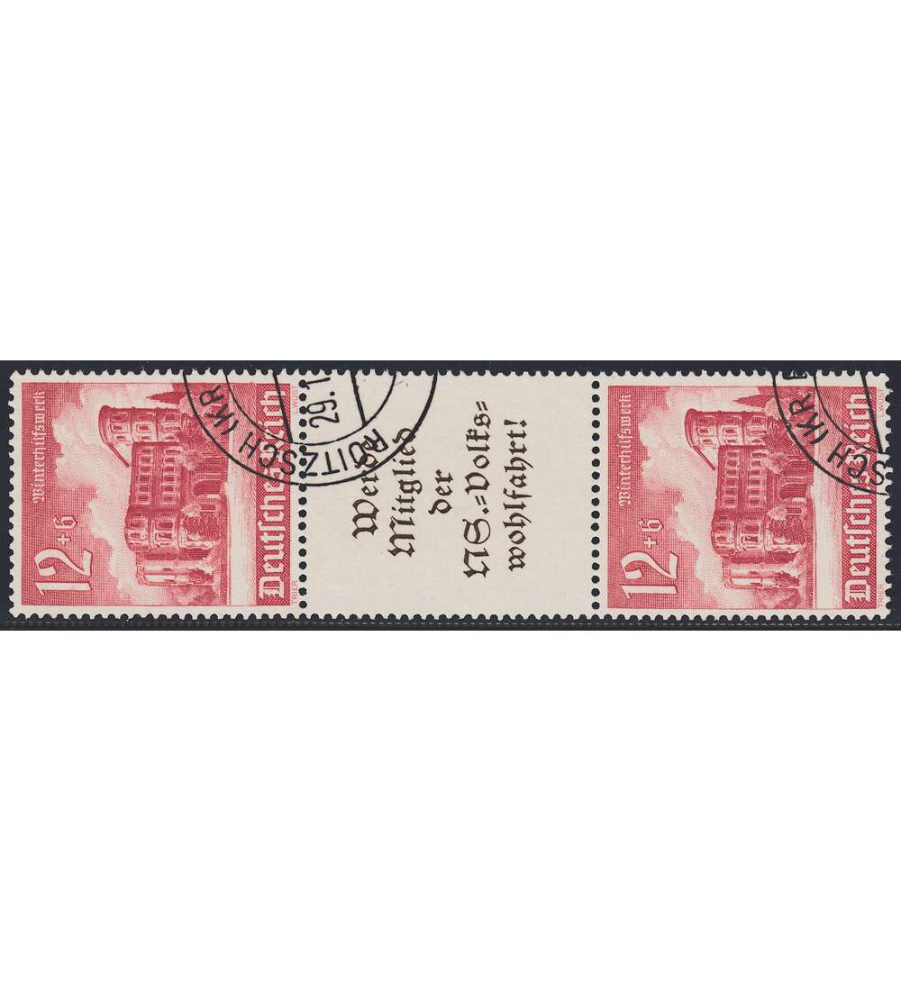 Deutsches Reich Zusammendruck S263 gestempelt Winterhilfe 1940 (12+A11.3+12)