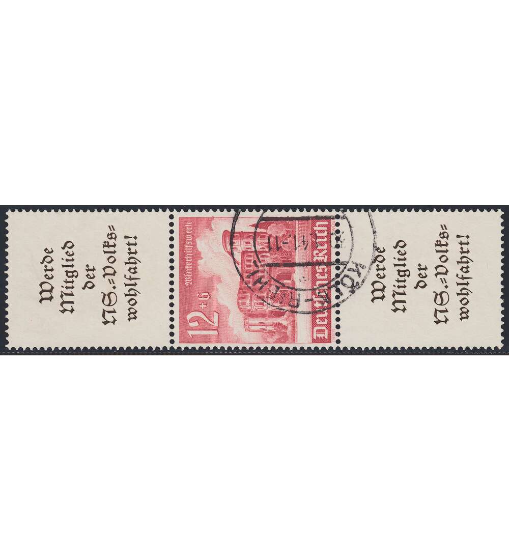 Deutsches Reich Zusammendruck S265 gestempelt Winterhilfe 1940 (A11.3+12+A11.3)