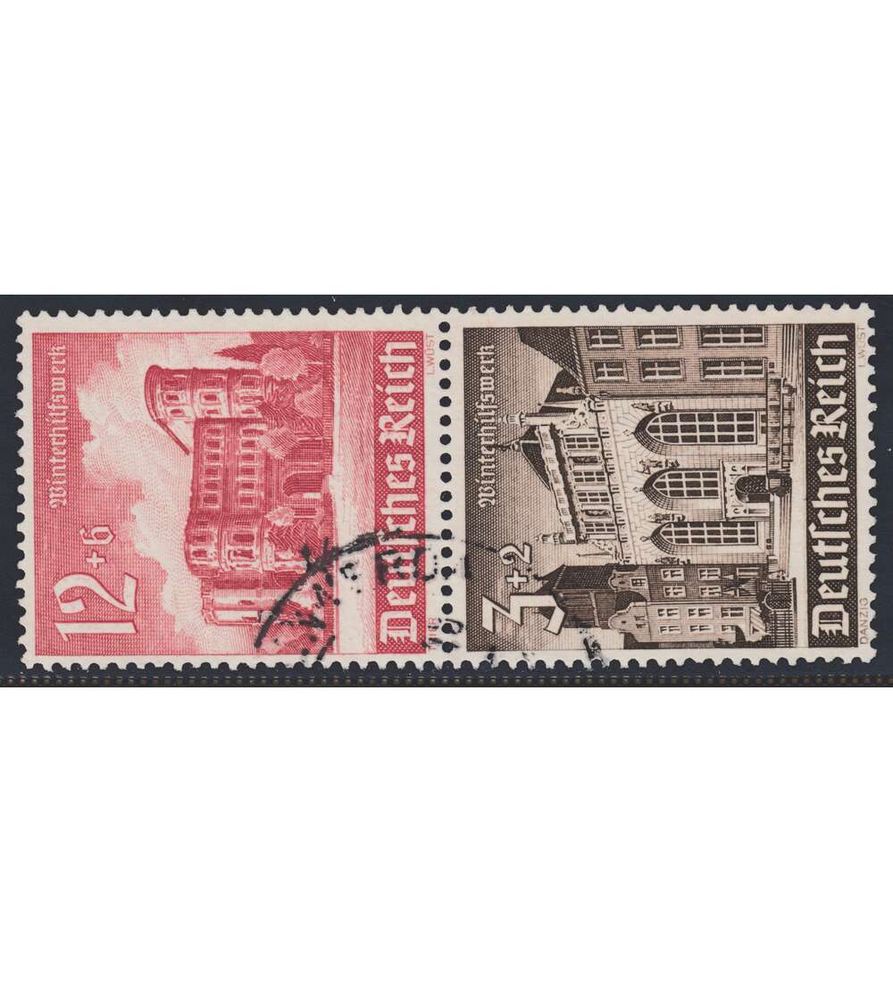 Deutsches Reich Zusammendruck S266 gestempelt Winterhilfe 1940 (12+3)