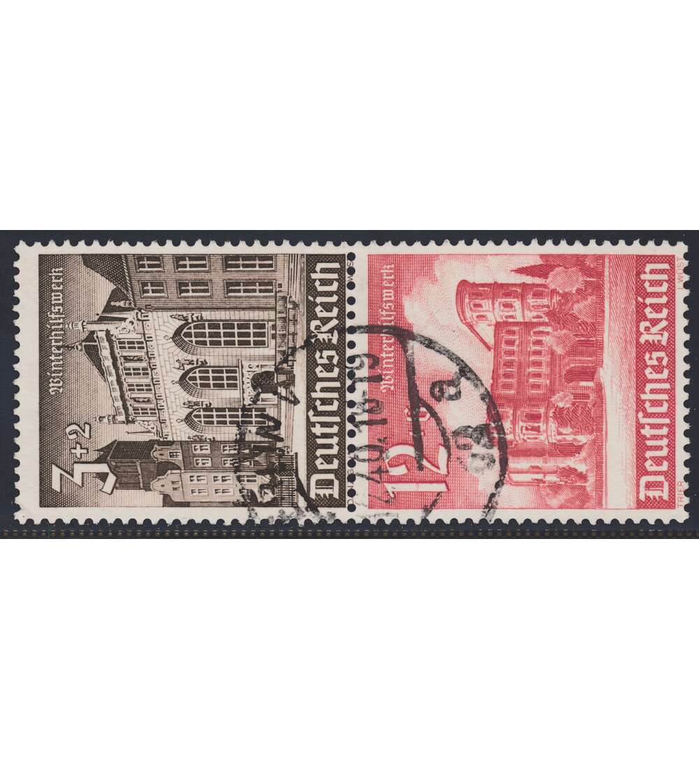 Deutsches Reich Zusammendruck S268 gestempelt Winterhilfe 1940 (3+12)