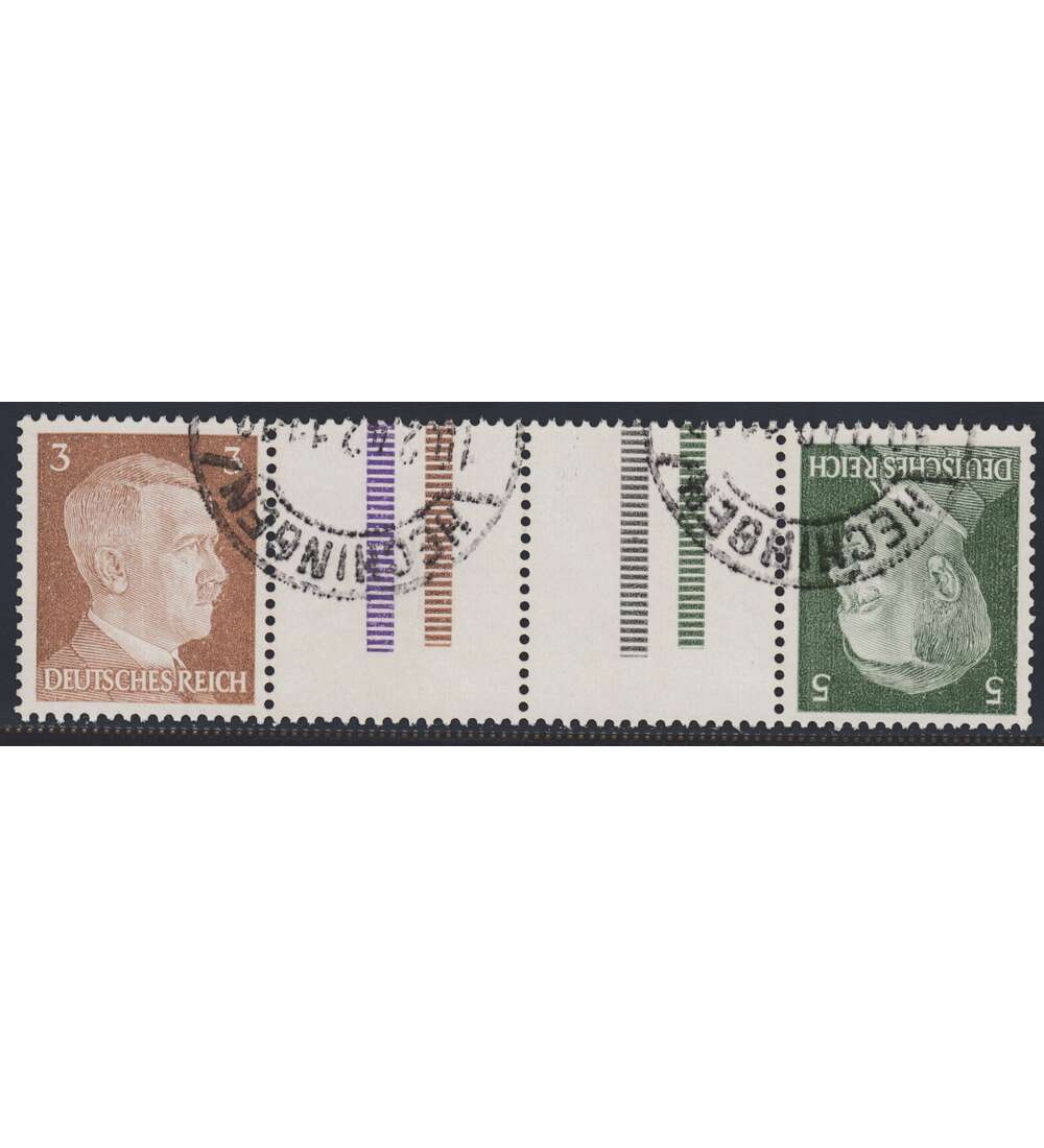 Deutsches Reich Zusammendruck KZ38 gestempelt Hitler 1941 (3+Z+Z+5)