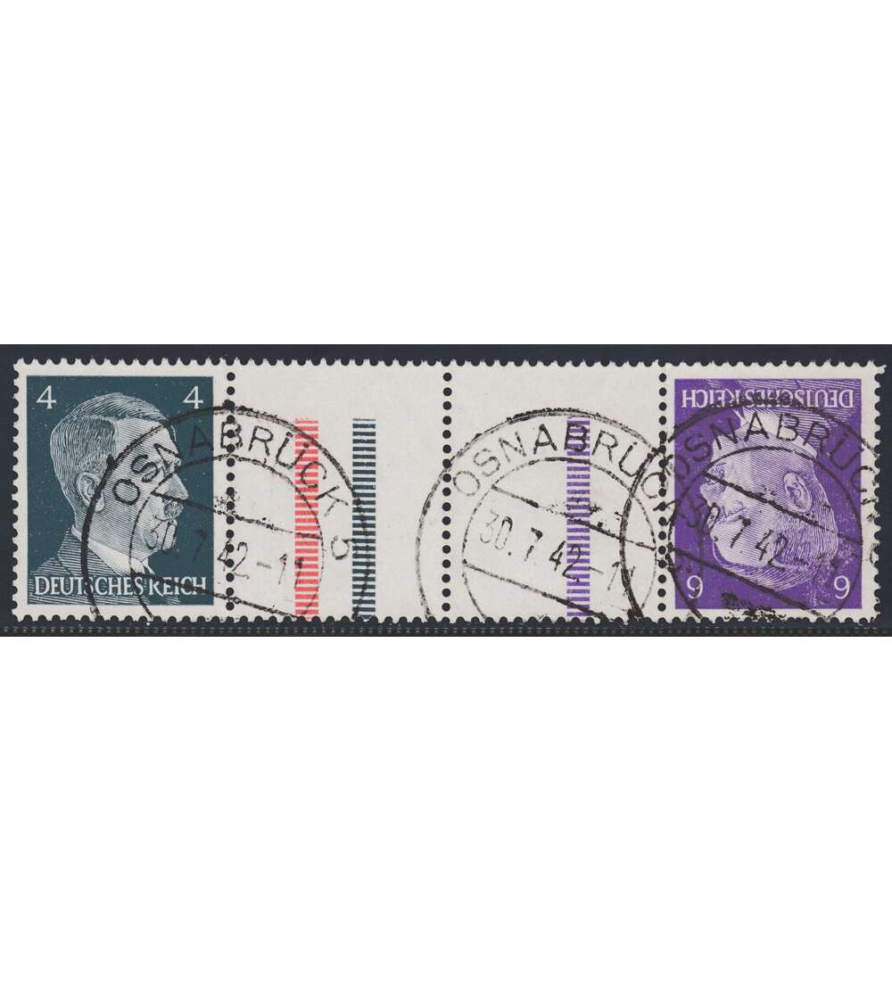 Deutsches Reich Zusammendruck KZ39 gestempelt Hitler 1941 (4+Z+Z+6)