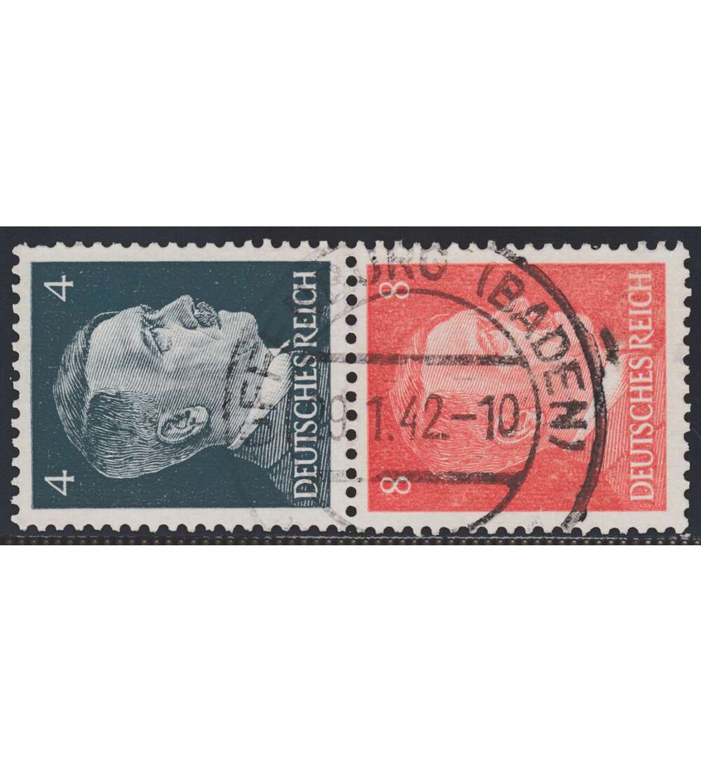 Deutsches Reich Zusammendruck S278 gestempelt Hitler 1941 (4+8)