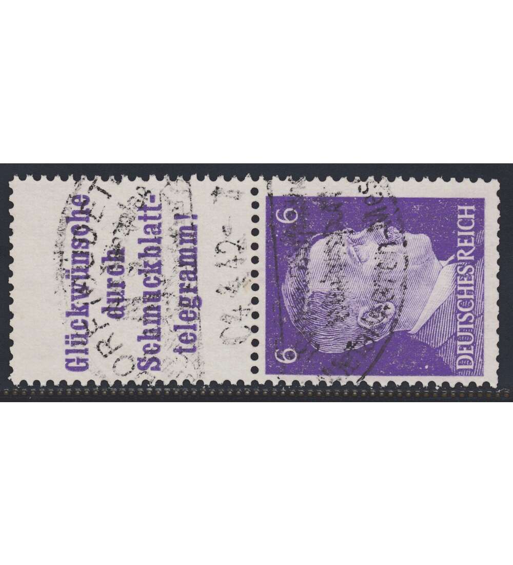 Deutsches Reich Zusammendruck S286 gestempelt Hitler 1941 (A14.3+6)