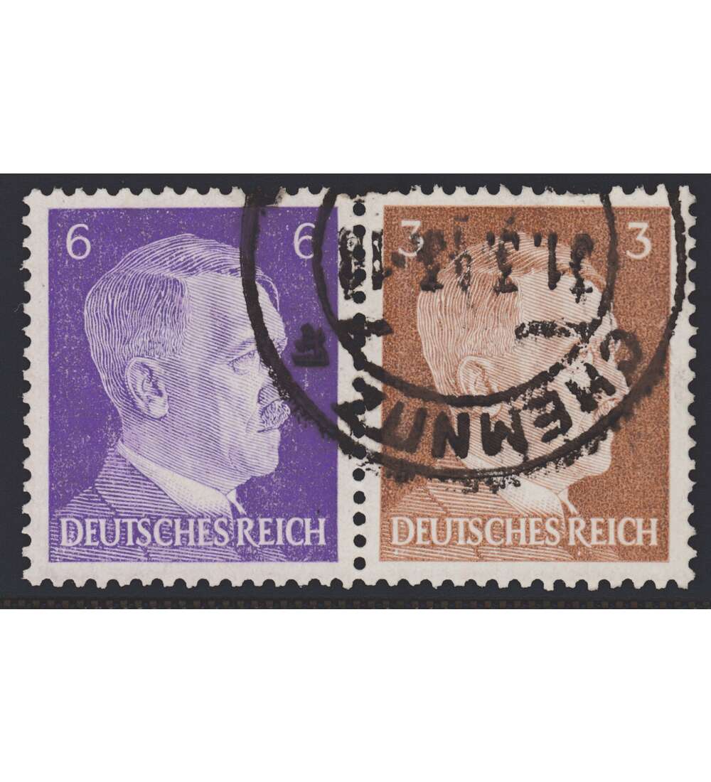 Deutsches Reich Zusammendruck W149 gestempelt Hitler 1941 (6+3)