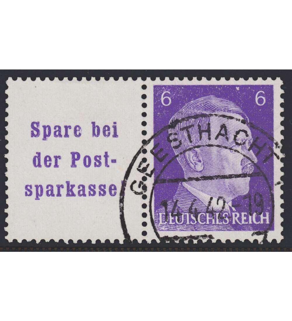 Deutsches Reich Zusammendruck W154 gestempelt Hitler 1941 (A13.4+6)