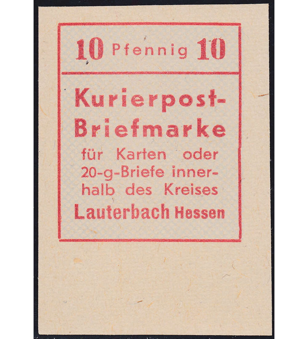 Deutsche Lokalausgabe Lauterbach Nr. 1U postfrisch