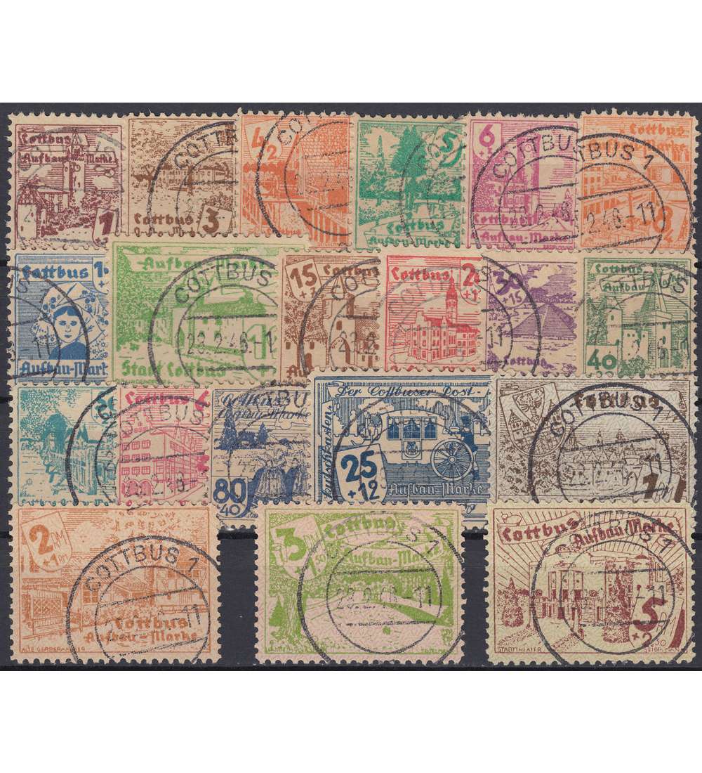 Deutsche Lokalausgabe Cottbus Nr. 1 - 20 gestempelt