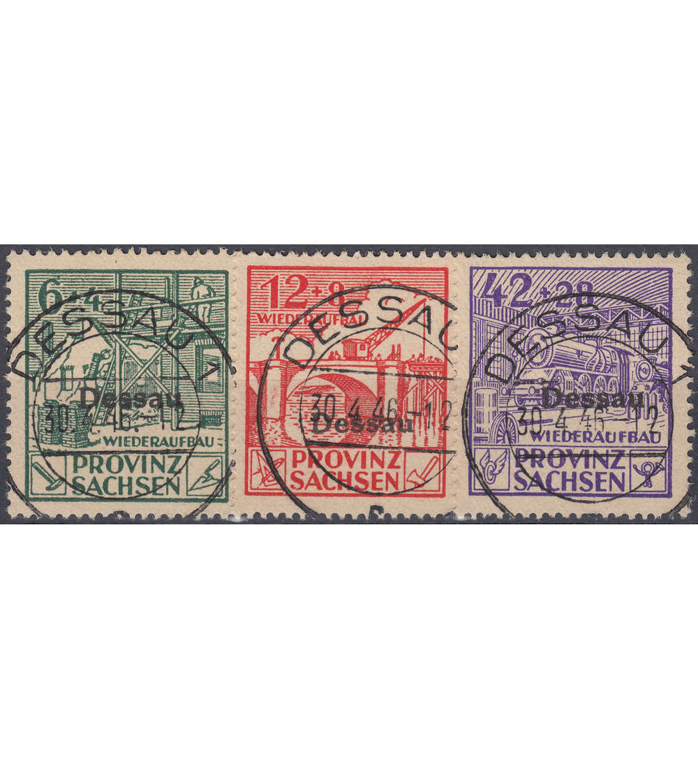 Deutsche Lokalausgabe Dessau Nr I - III A gestempelt