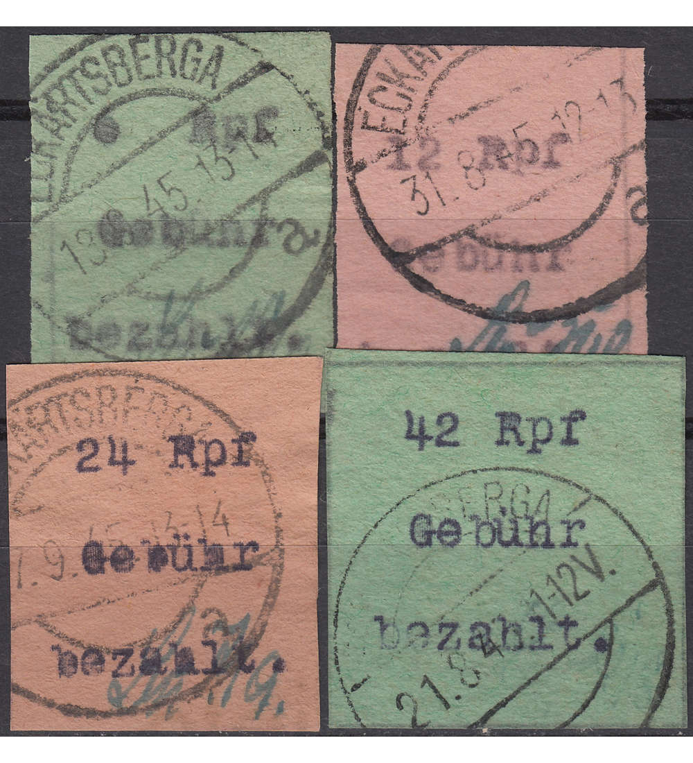 Deutsche Lokalausgabe Eckertsberga Nr. 1 - 4 gestempelt