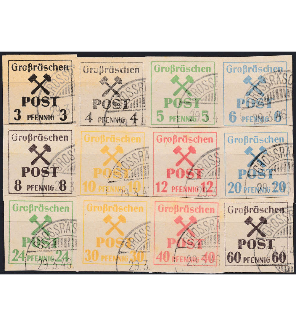 Deutsche Lokalausgabe Grorschen Nr. 31 - 42 gestempelt