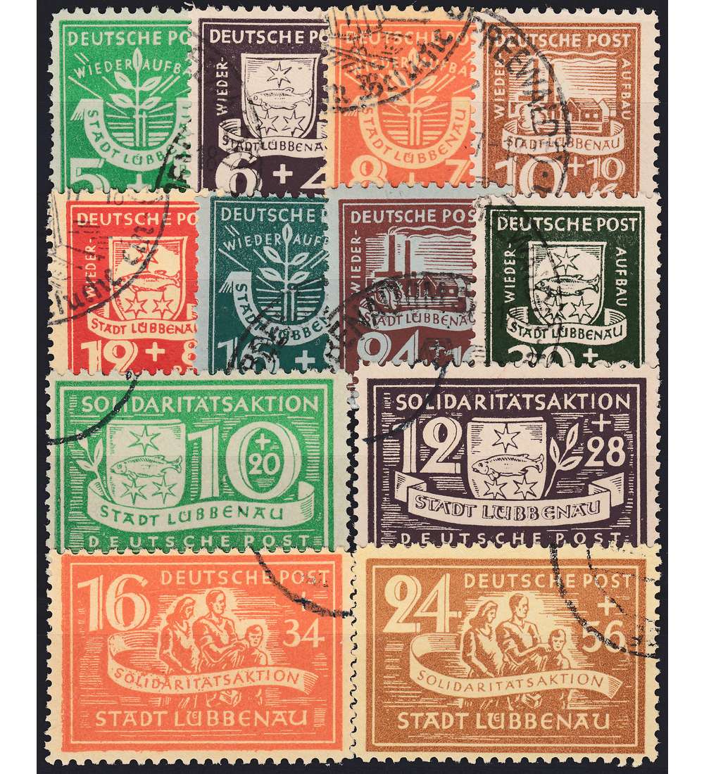 Deutsche Lokalausgabe L�bbenau Nr. 1 - 12 A gestempelt