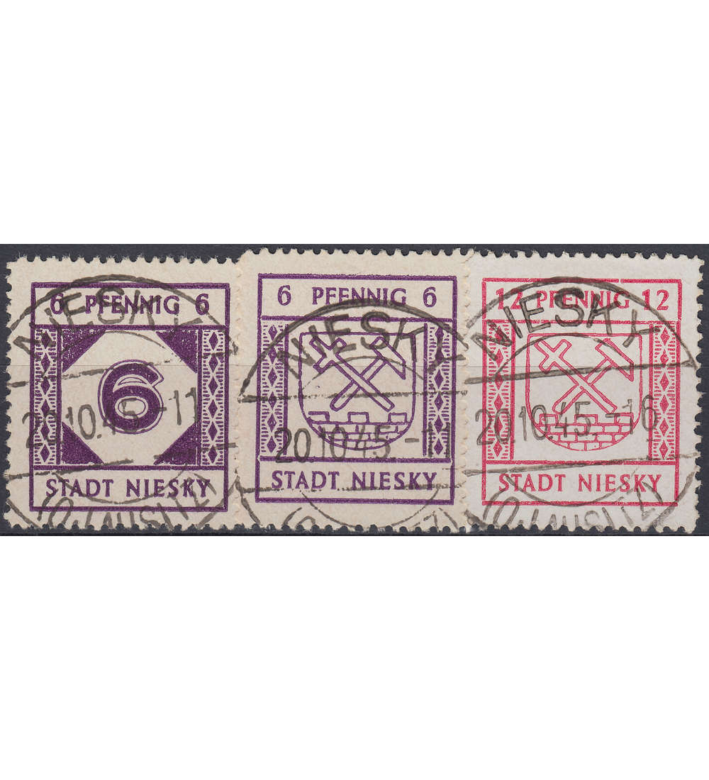 Deutsche Lokalausgabe Niesky Nr. 11 - 13 gestempelt