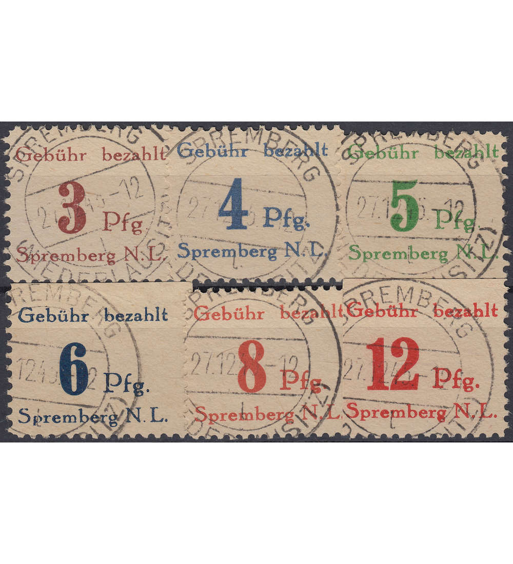 Deutsche Lokalausgabe Spremberg Nr. 1 - 6 gestempelt