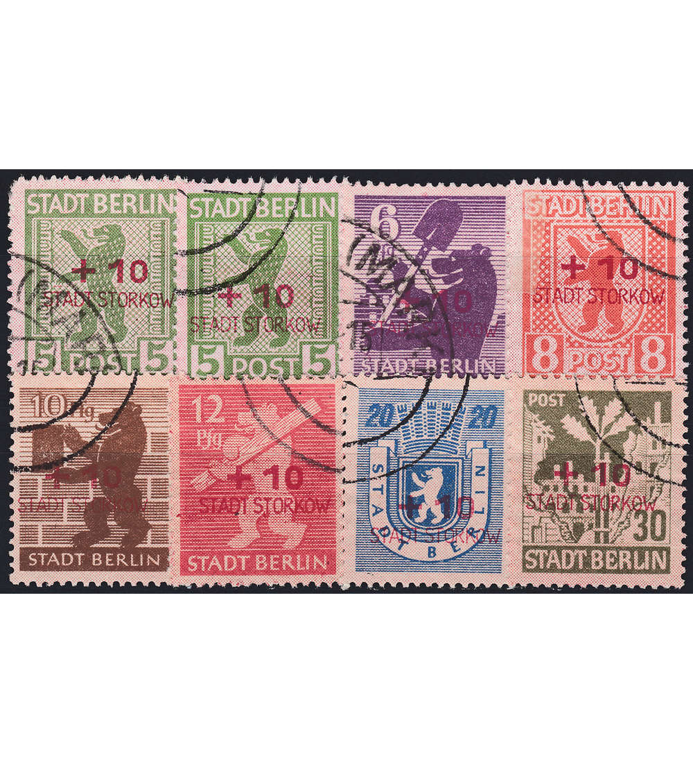 Deutsche Lokalausgabe Storkow Nr. 1 - 8 gestempelt