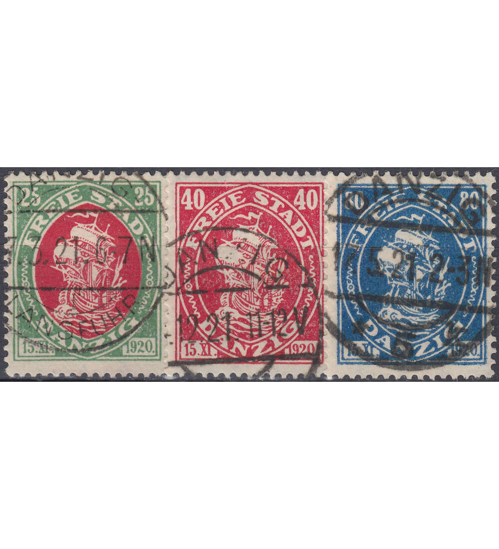 Danzig Nr. 63-65 gestempelt