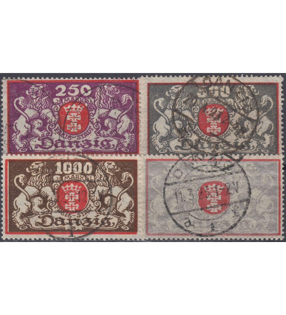 Danzig Nr. 119-122 gestempelt