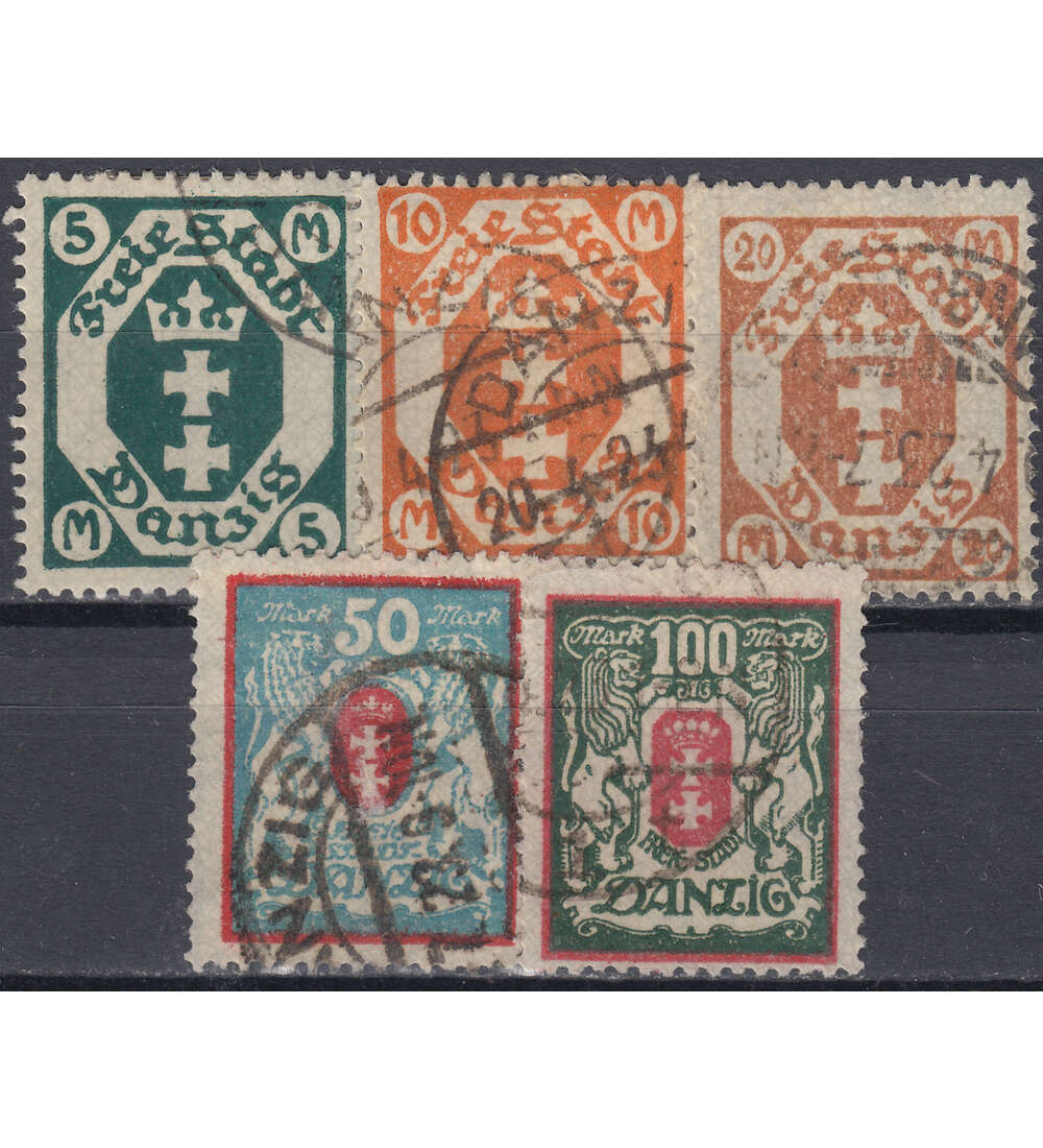 Danzig Nr. 124-128X gestempelt