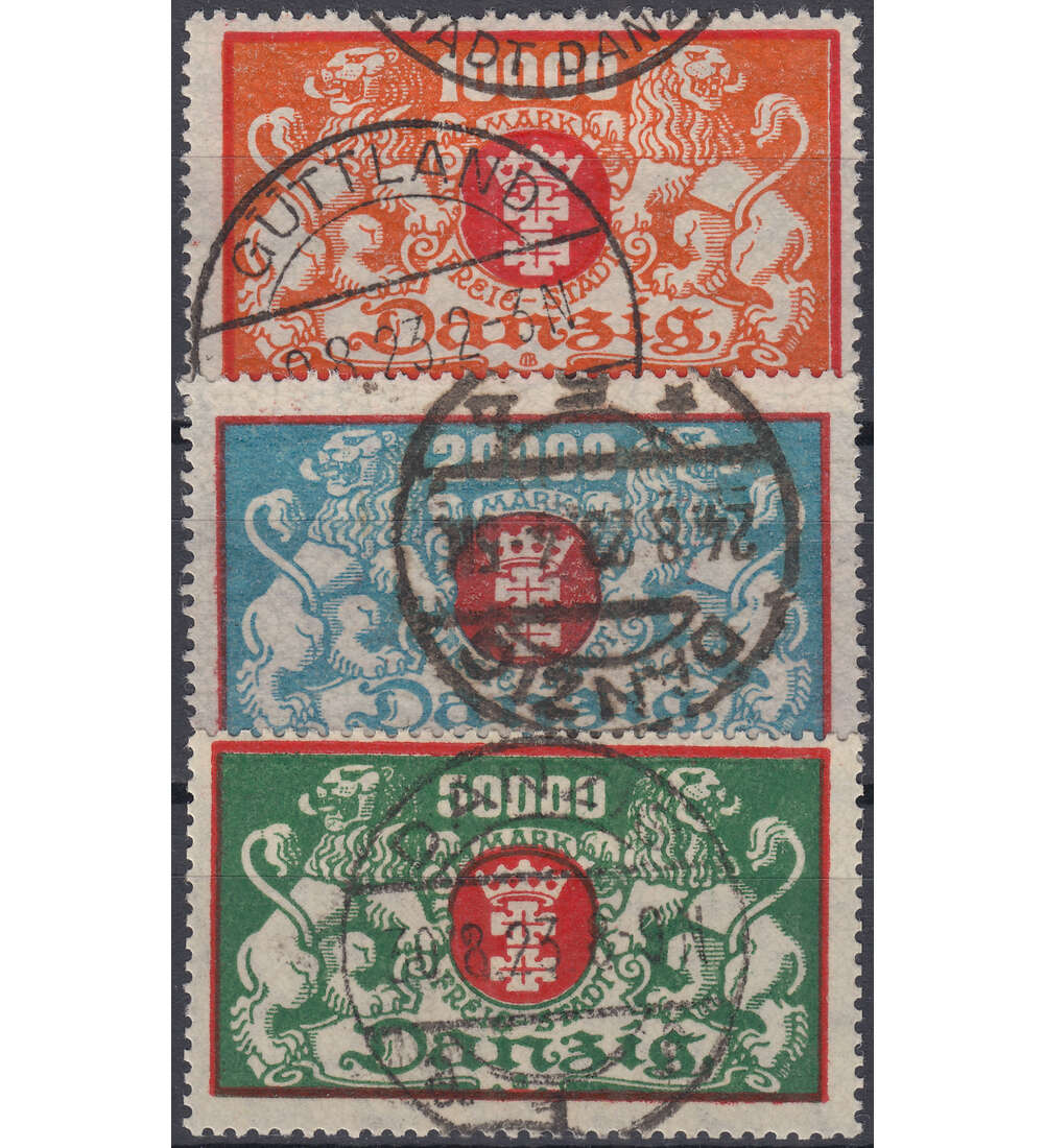 Danzig Nr. 147-149 gestempelt