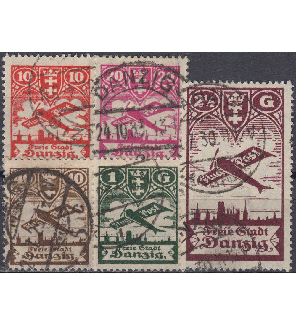 Danzig Nr. 202-206 gestempelt