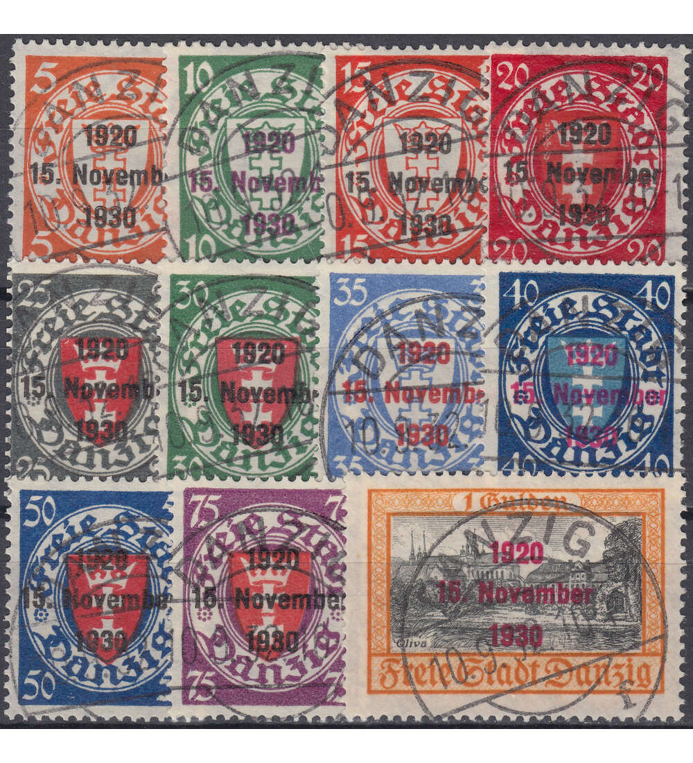 Danzig Nr. 220-230 gestempelt