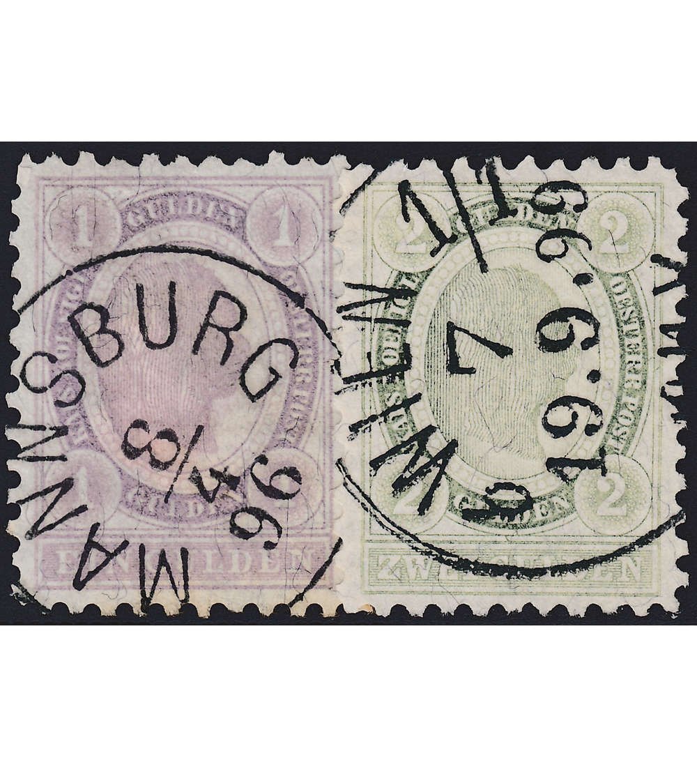sterreich Nr. 67-68 gestempelt Kaiser Franz Joseph Freimarken 1896