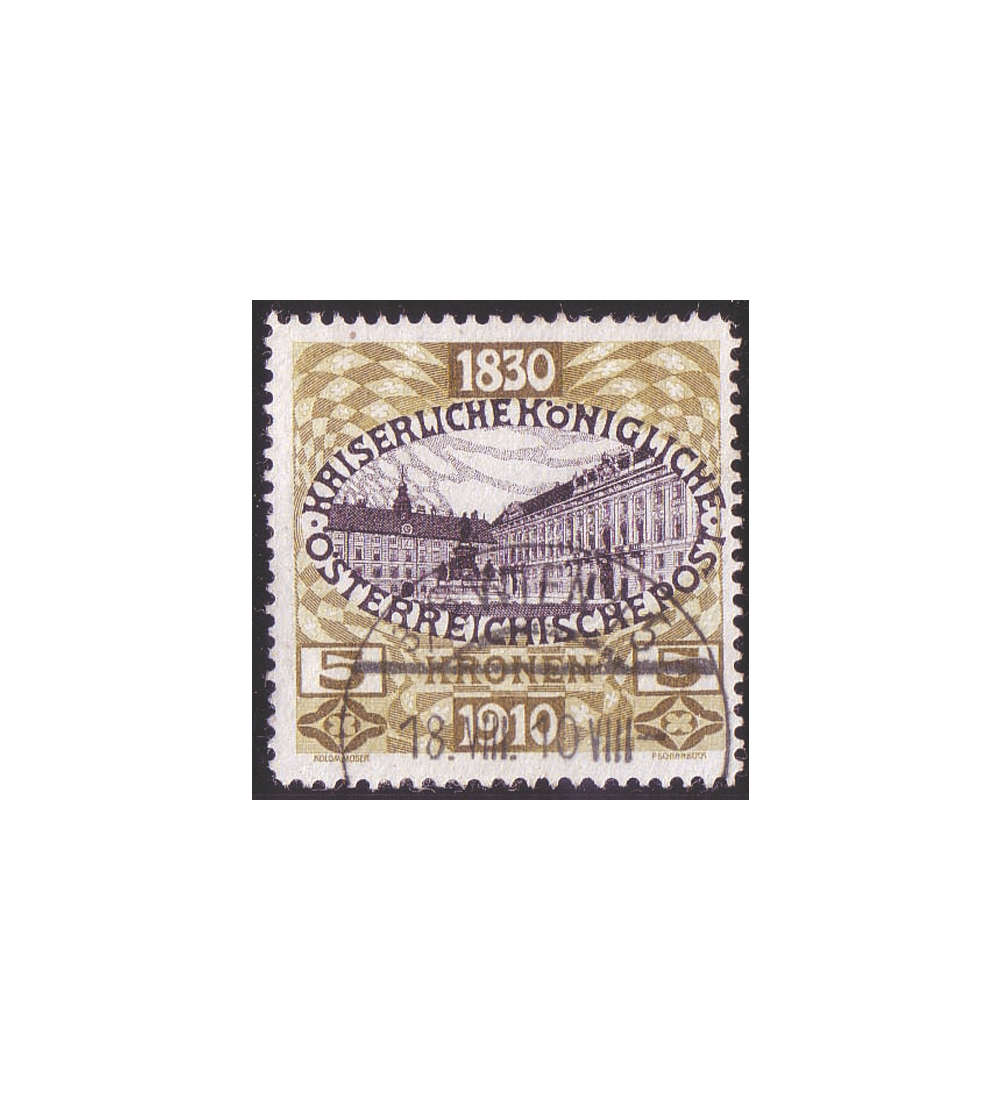 sterreich Nr. 176 gestempelt  80. Geburtstag Franz Joseph 5 Kronen 1910