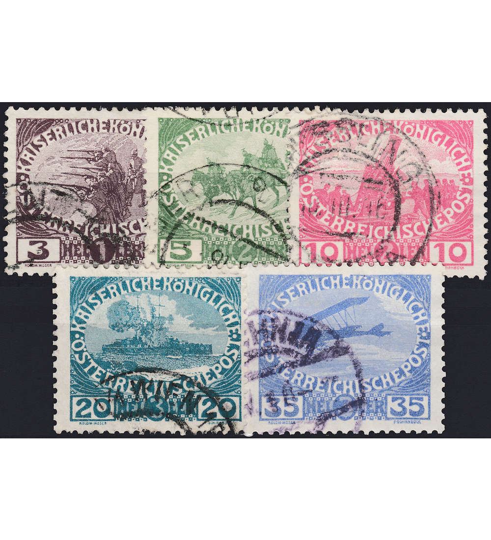 sterreich Nr. 180-184 gestempelt Kriegswitwen- und -waisenhilfe Militr 1915
