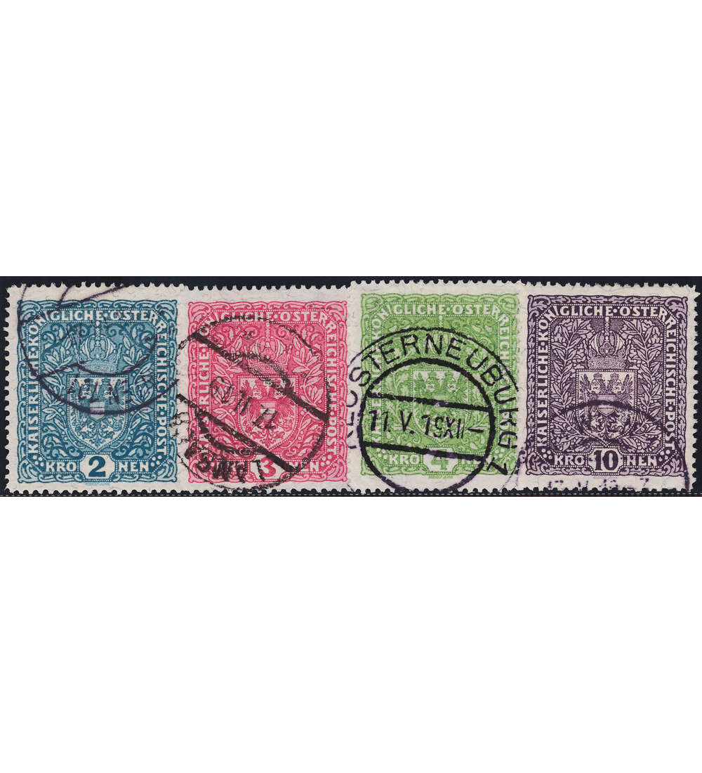 sterreich Nr. 208-211IIA gestempelt Wappen Freimarken 1917/1919