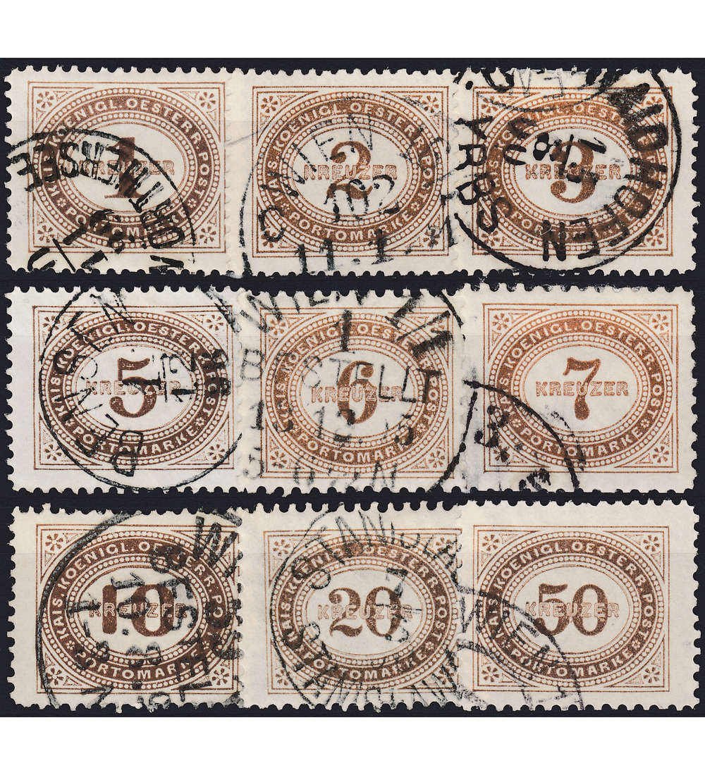 �sterreich Portomarken 1894 Nr. 1-9 gestempelt