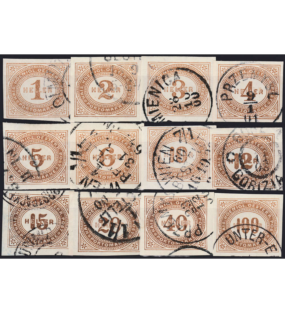 �sterreich Portomarken 1899 Nr. 10-21 gestempelt