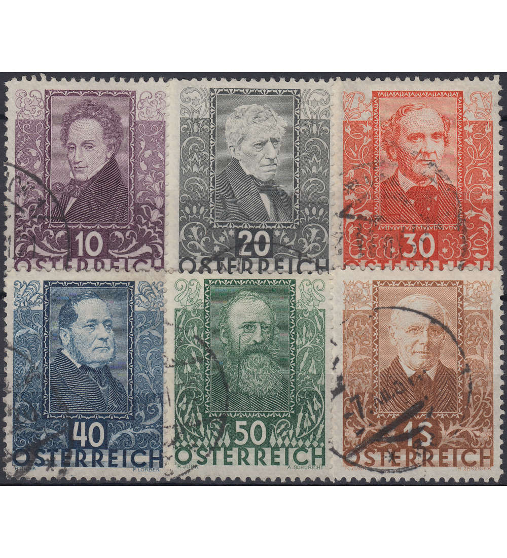 sterreich Nr. 524-529 gestempelt sterreichische Dichter 1931