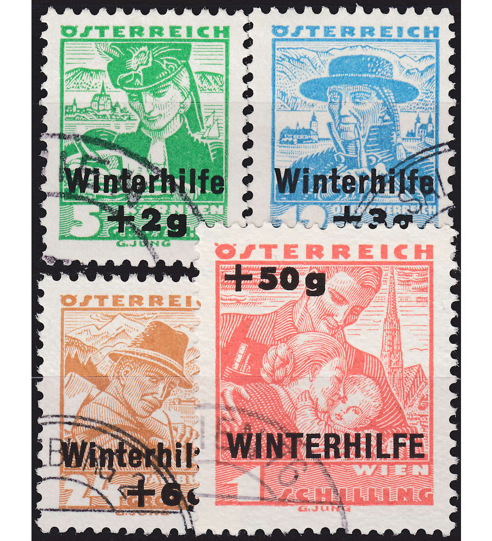 sterreich Nr. 613-616 gestempelt Winterhilfe-Aufdrucke 1935
