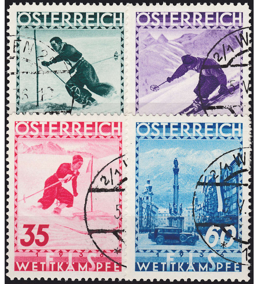 sterreich Nr. 623-626 gestempelt FIS-Wettkmpfe 1936