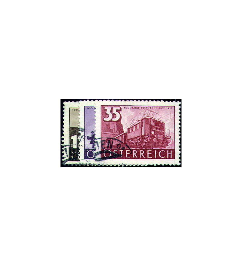 sterreich Nr. 646-648 gestempelt Eisenbahn 1937
