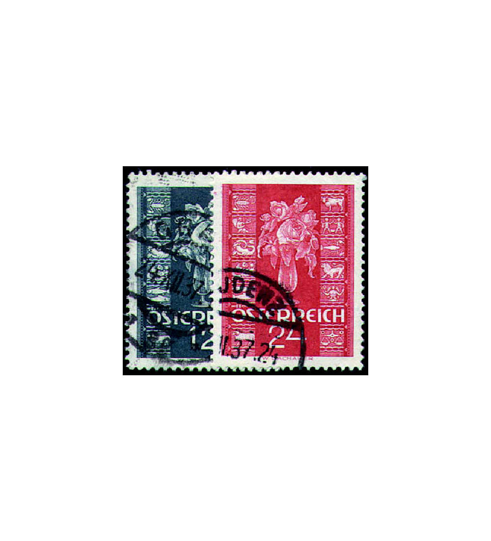 sterreich Nr. 658-659 gestemp Edelrosen 1937