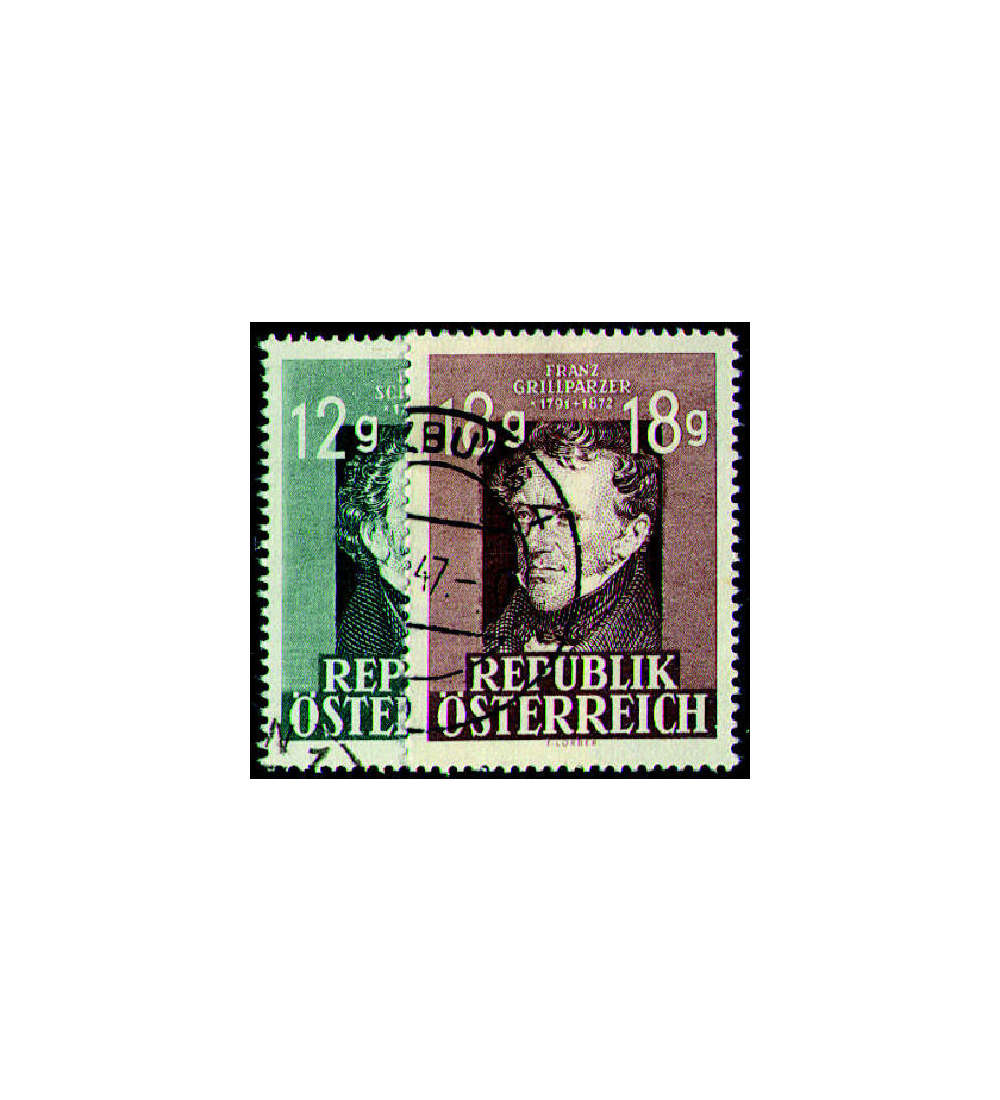 sterreich Nr. 801-802 gestemp Schubert/Grillparzer 1947