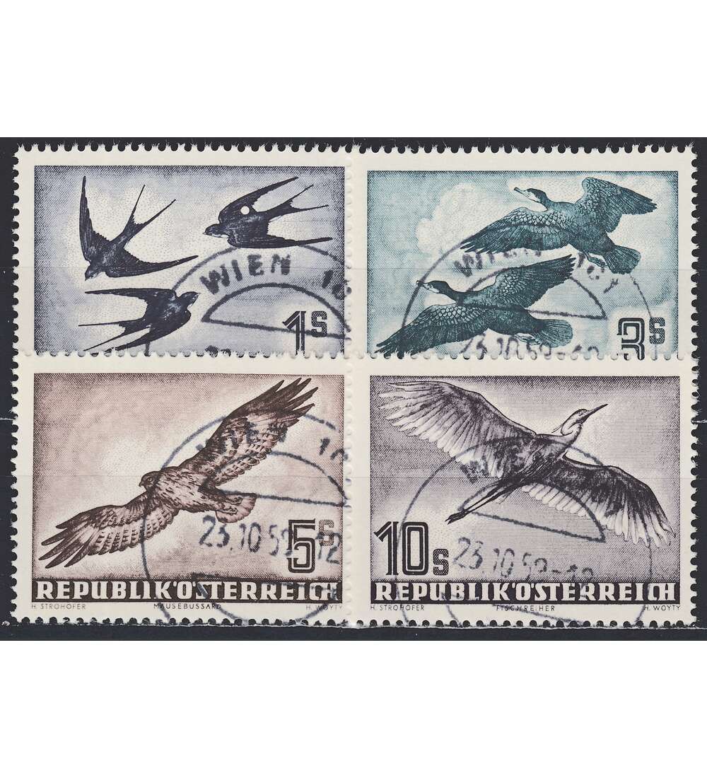 sterreich Nr. 984-987 gestempelt Flugpost Vgel 1953