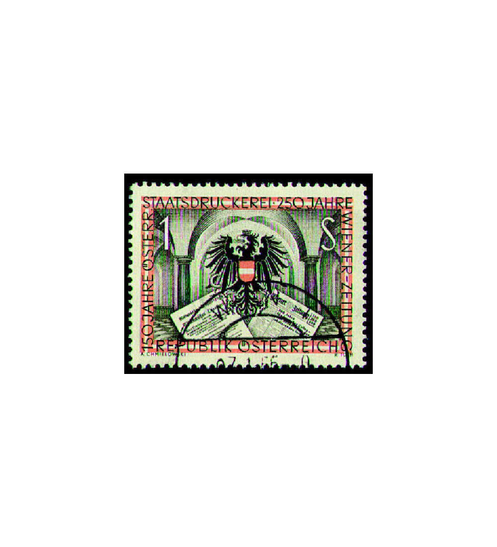 sterreich Nr.1011 gestempelt  Staatsdruckerei 1954