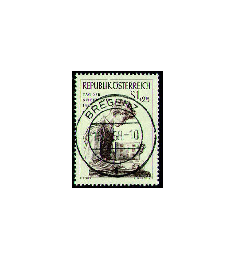 sterreich Nr.1023 gestempelt  Tag der Briefmarke 1955