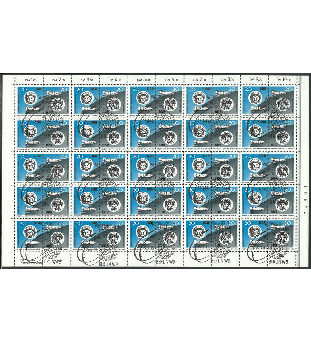 DDR ZD-Bogen Nr. 970-971 Wostock 1963 gestempelt