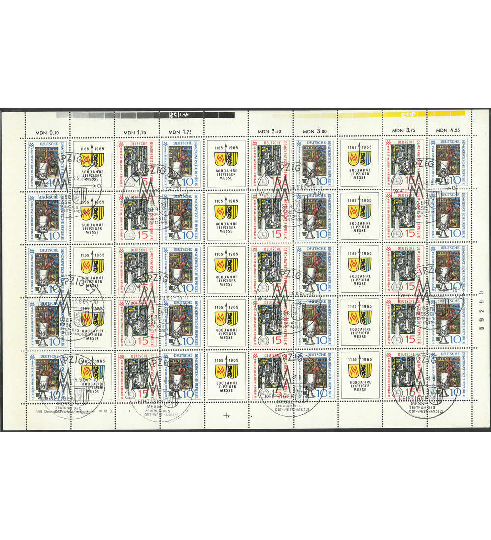 DDR ZD-Bogen Nr. 1052-1053 Herbstmesse 1964 gestempelt
