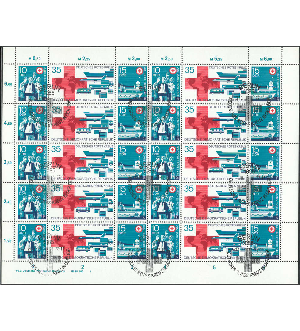 DDR ZD-Bogen Nr. 1789-1791 Rotes Kreuz 1972 gestempelt